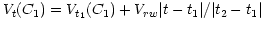 $V_t(C_1) = V_{t_1}(C_1) + V_{rw} \vert t - t_1\vert/\vert t_2 - t_1\vert$